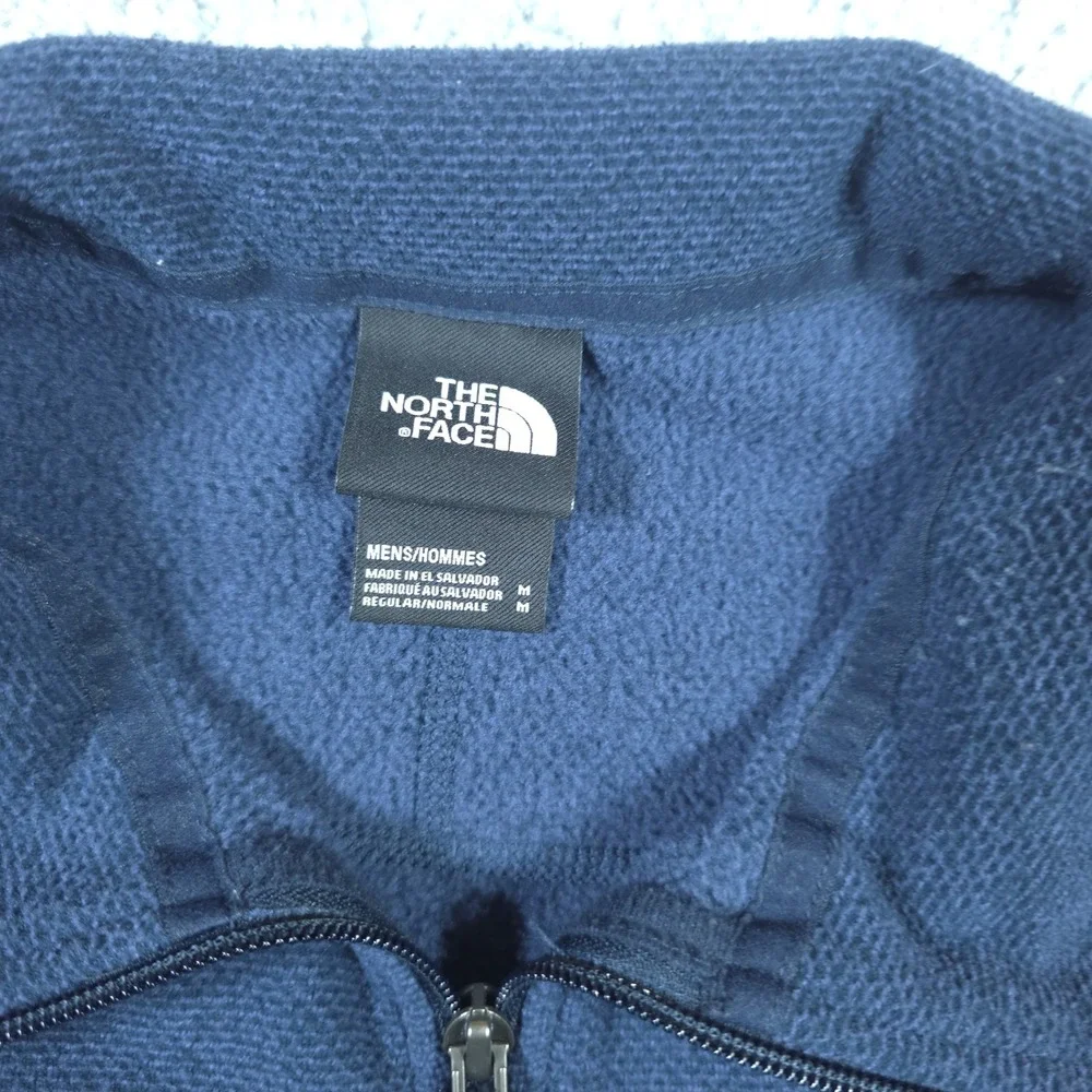 North Face Sweater Mens MD Blue‎ Fleece Outdoor Pullover Zip Sweatshirt Hiking